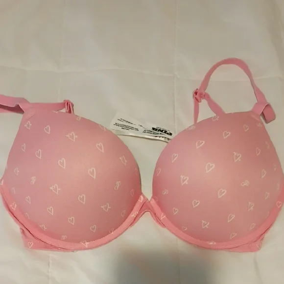 Pink Heart Patterned Bra - Picture 1 of 6